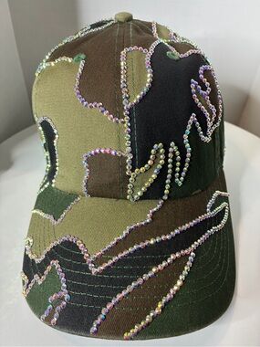Women Custom Camouflage Rhinestone  Cap